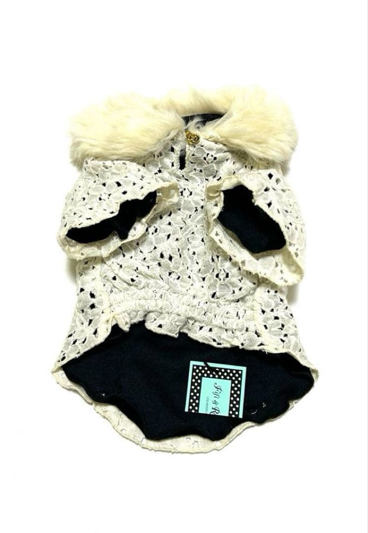 Fifi&Romeo フィフィアンドロメオ 　　タグ付　ファー襟フラワーレース￼