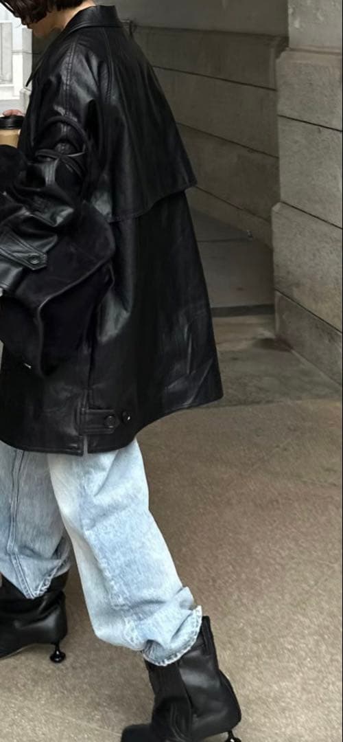 ok.soon faux leather half coat フリー試着のみ