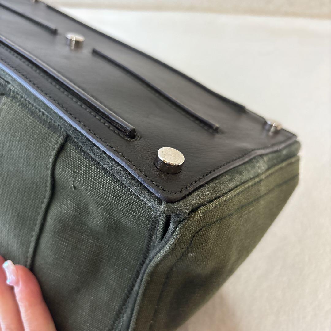 【伊勢丹限定】イヴサンローラン ミューズトゥ ミリタリーキャンバス × レザー