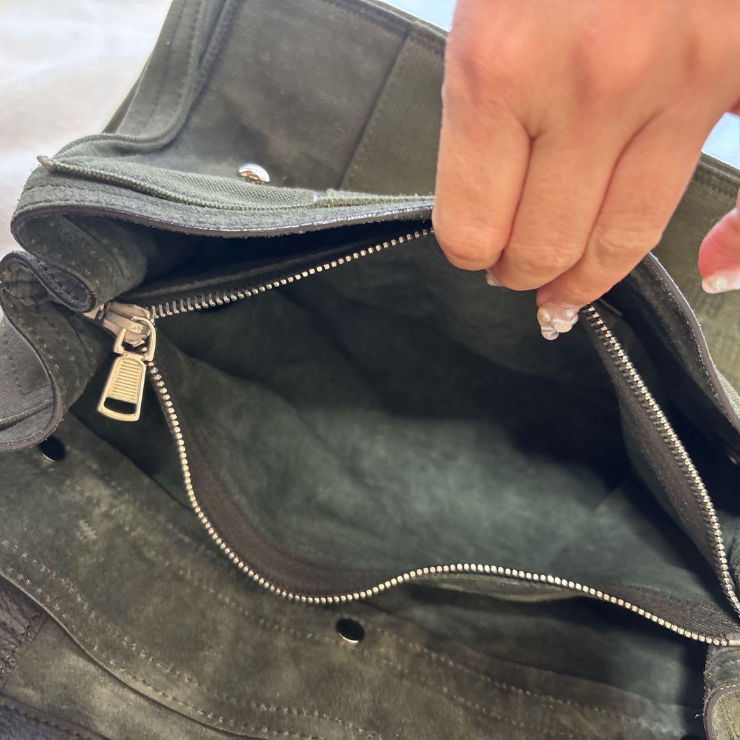 【伊勢丹限定】イヴサンローラン ミューズトゥ ミリタリーキャンバス × レザー