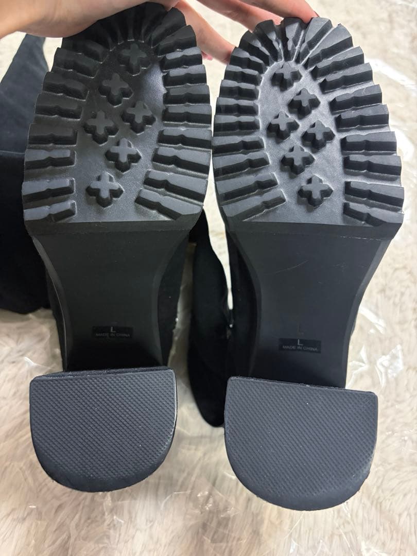 EMODA スクエアフィットロングブーツ Lサイズ ブラック