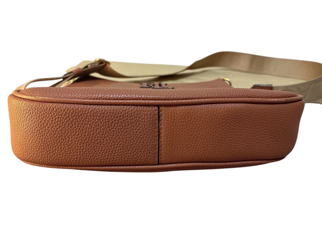 美品LAUREN RALPH LAUREN ショルダーバッグ ロゴストラップ本革