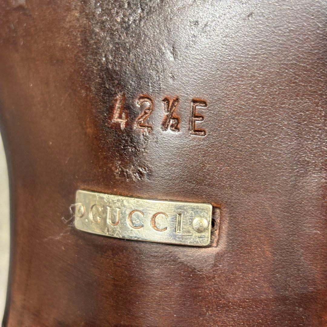 【美品】27.5cm グッチ ホースビット ローファ― 茶色 レザー ビジネス