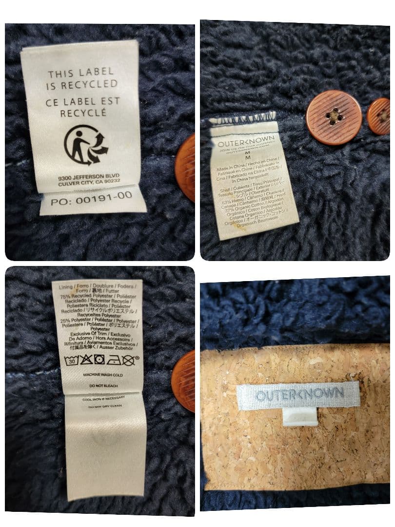 ​【ロンハーマン取扱】OUTERKNOWN デニムボア フーデッドコート
