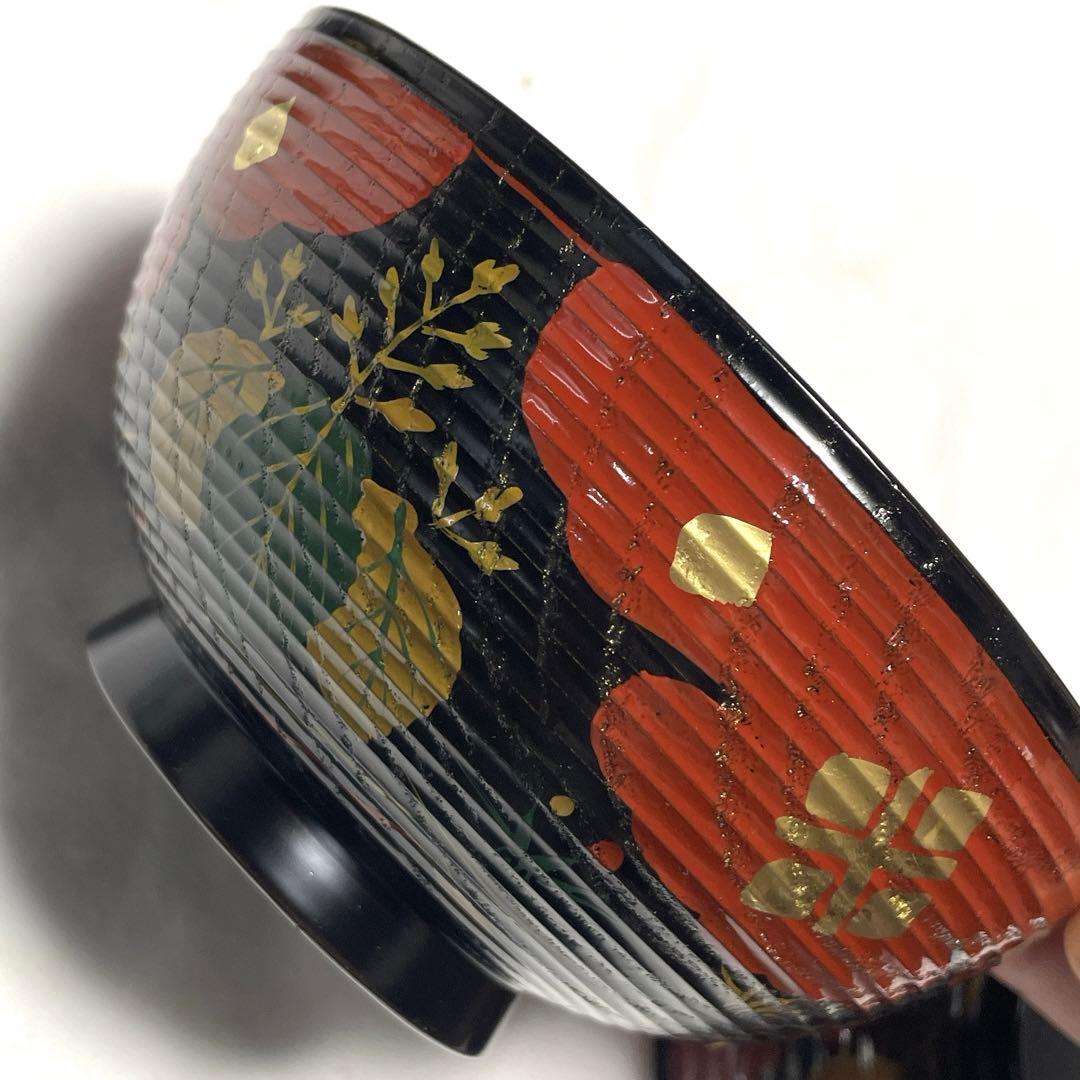 浄法寺蒔画煮物椀　拾　漆匠　春象　未使用　お茶事　仁和春象作　共箱　美品