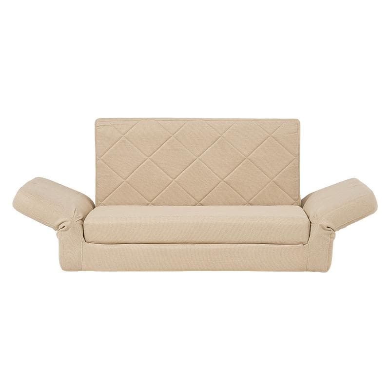 肘リクライニングコンパクトソファベッド ベージュ [8383]