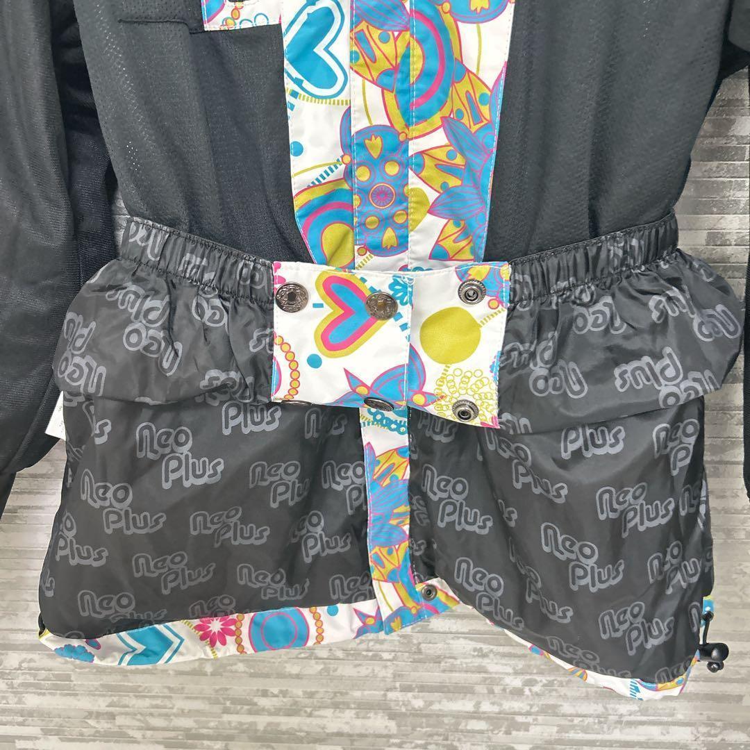 ネオプラス✨スノーボード ジャケット 花柄 Mサイズ 白　ウィンター　スポーツ