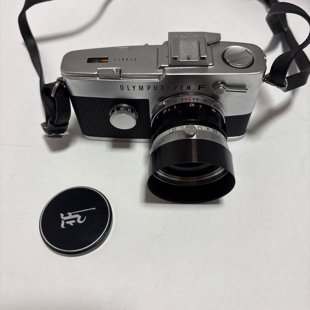 OLYMPUS PEN F 一眼レフカメラ　 レンズフードＳ-45付き