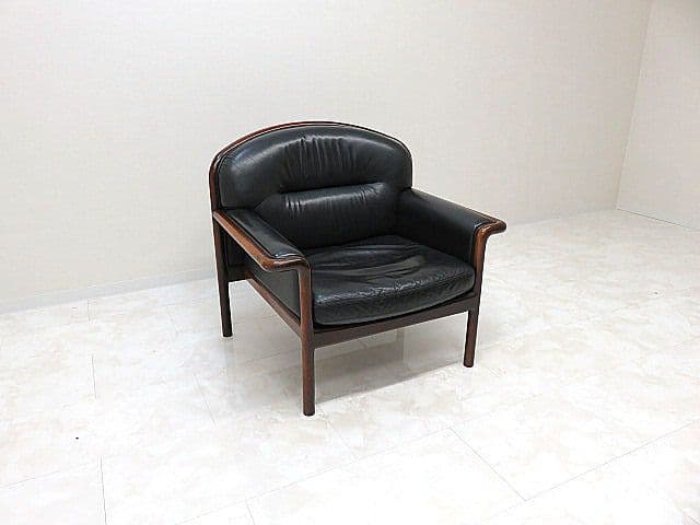 カンディハウス 「クイーン」総革パーソナルソファ　　1人掛けソファ/1Pソファ