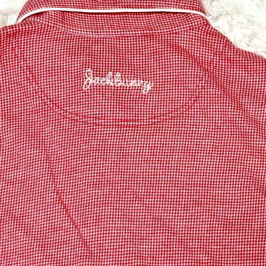 【極美品】ジャックバニー　パーリーゲイツ　半袖ポロシャツ　総柄　レッド　ゴルフ