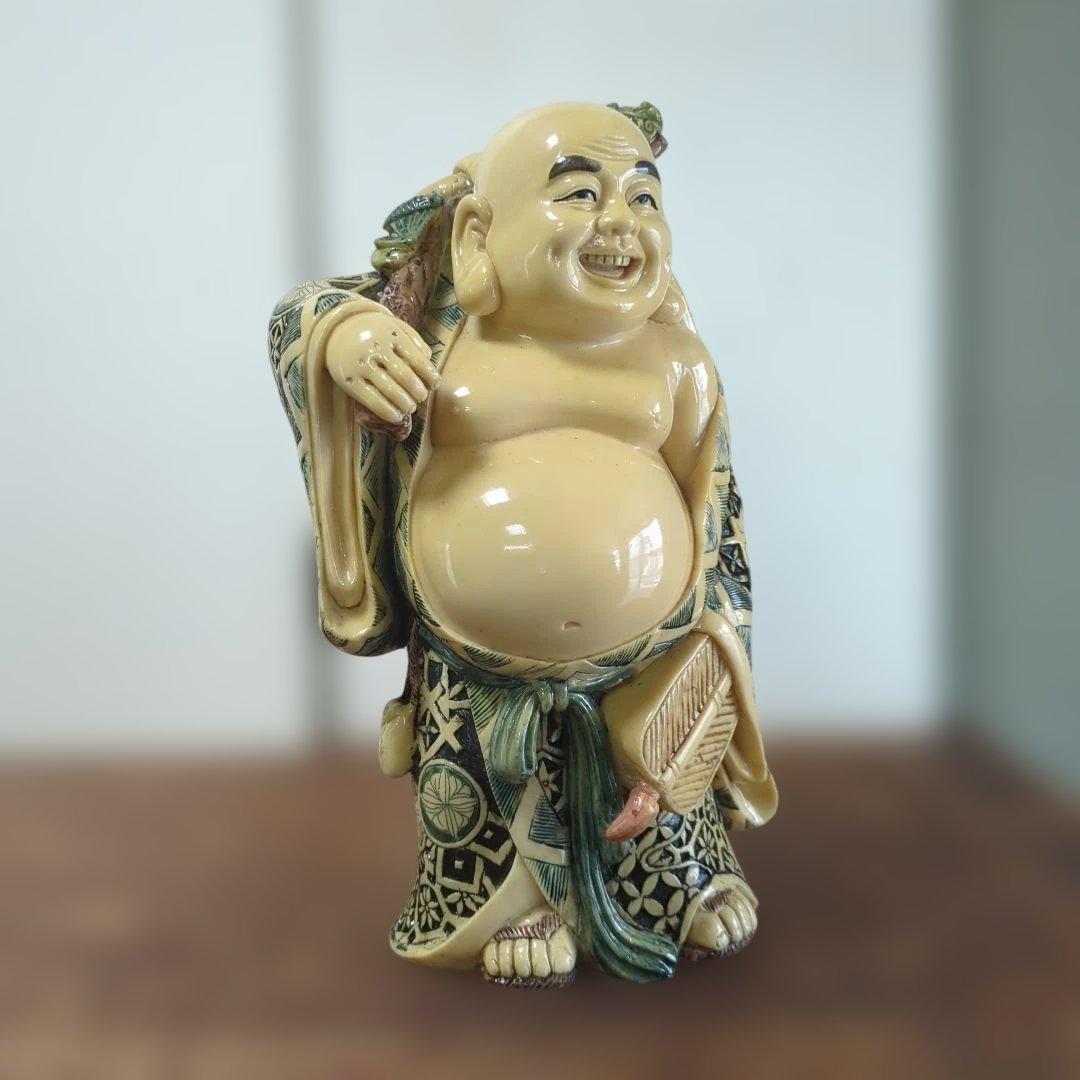 骨董 布袋 ほてい 中国 縁起物 仏像 置物 レトロ 美品 飾り 七福神