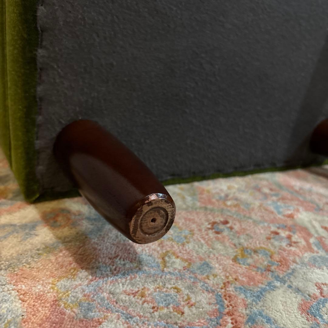 【良品】カリモク60 モケットグリーン オットマンX36206 QD