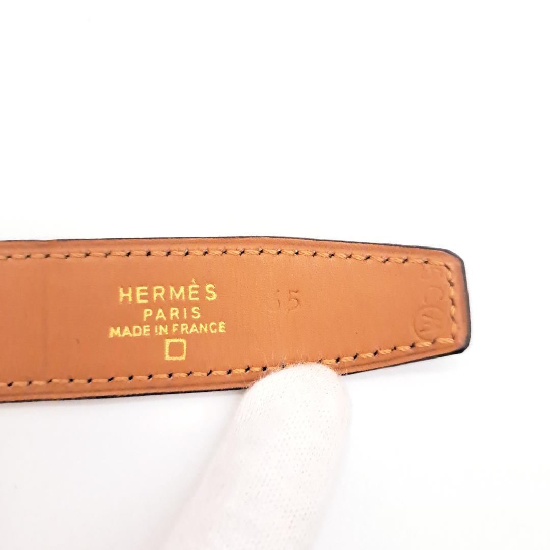 エルメス HERMES Hベルト リバーシブル アリゲーター ゴールドバックル