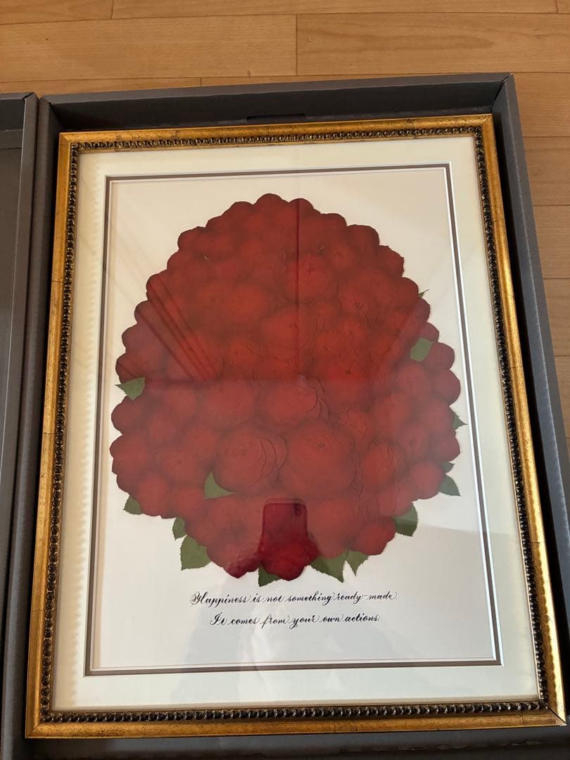 赤い花束 フレーム付き　バラ108本　薔薇　押し花