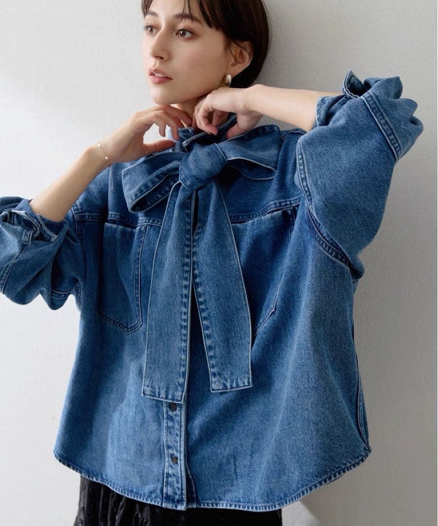 Whim Gazette デニムボウタイシャツ