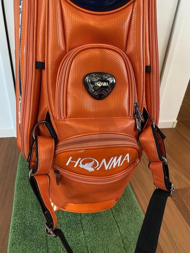 本間ホンマ ツアーワールド オレンジ 多機能カートバッグ ゴルフ　キャディバッグ