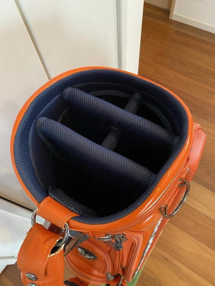 本間ホンマ ツアーワールド オレンジ 多機能カートバッグ ゴルフ　キャディバッグ