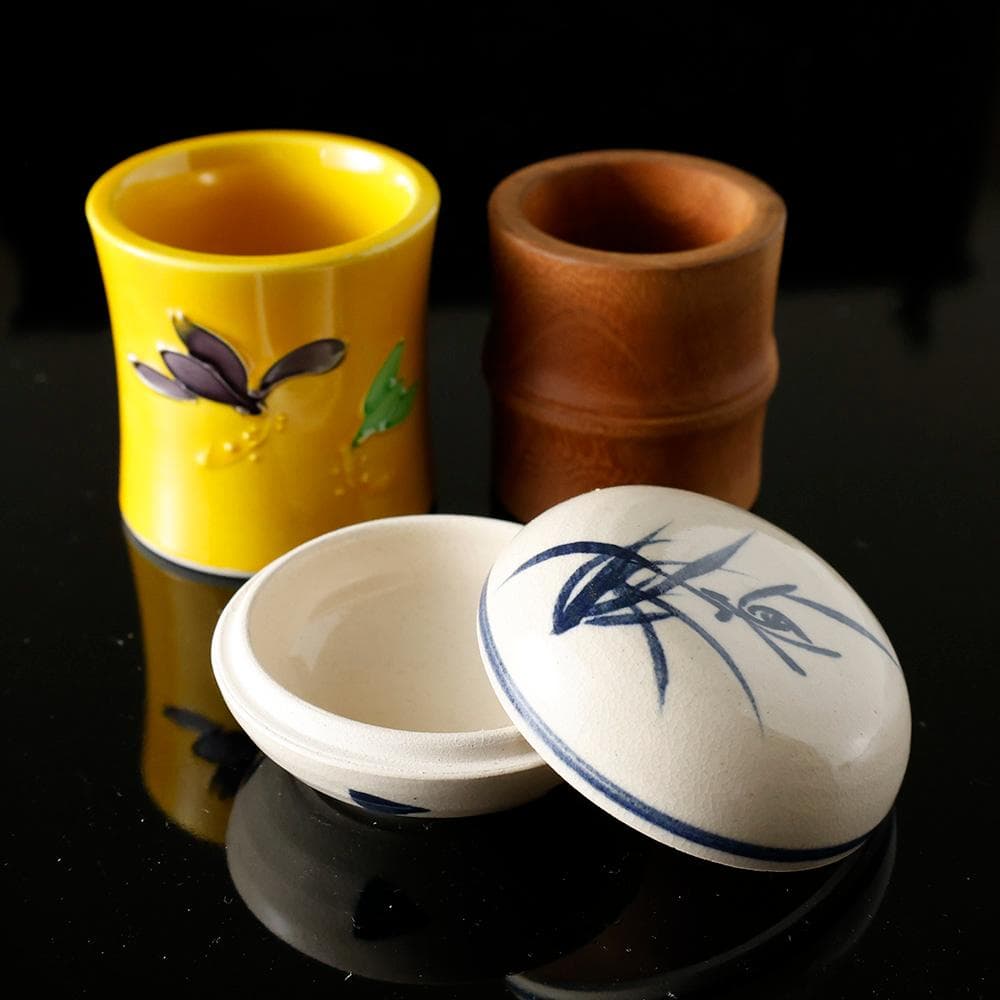 お得！時代物 「 高麗粉引平茶碗 」と「 未使用美品 茶道具 短冊 」朱塗 棗