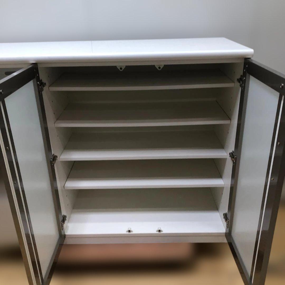 送料無料 ニトリ ポスティア 135 WH カウンター 食器棚 88252-2-