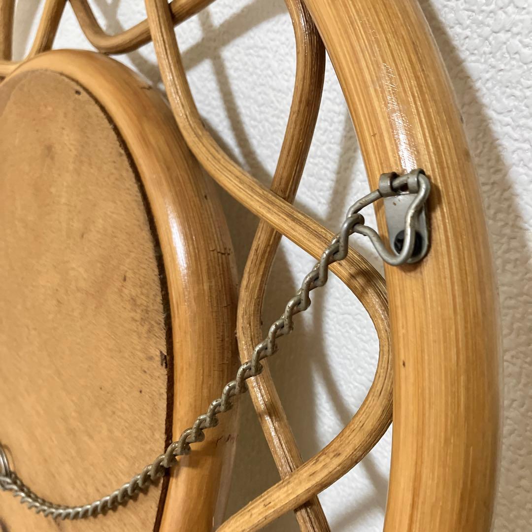 ヴィンテージ・ラタンスタンドミラー・鏡・壁掛けミラー・立て掛けミラー