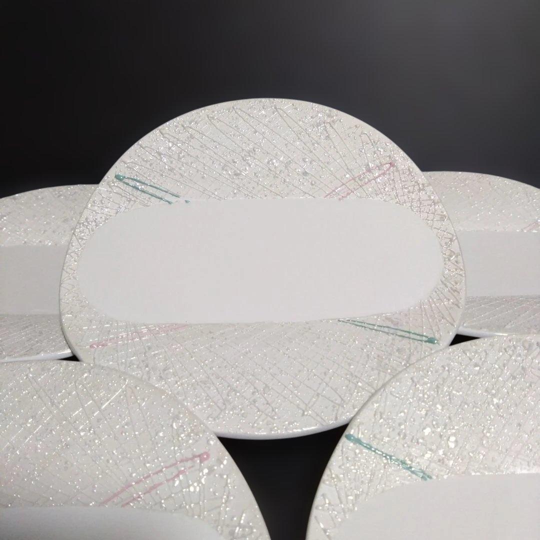 未使用 有田焼 古千窯 湾曲プレート5枚　お祝い