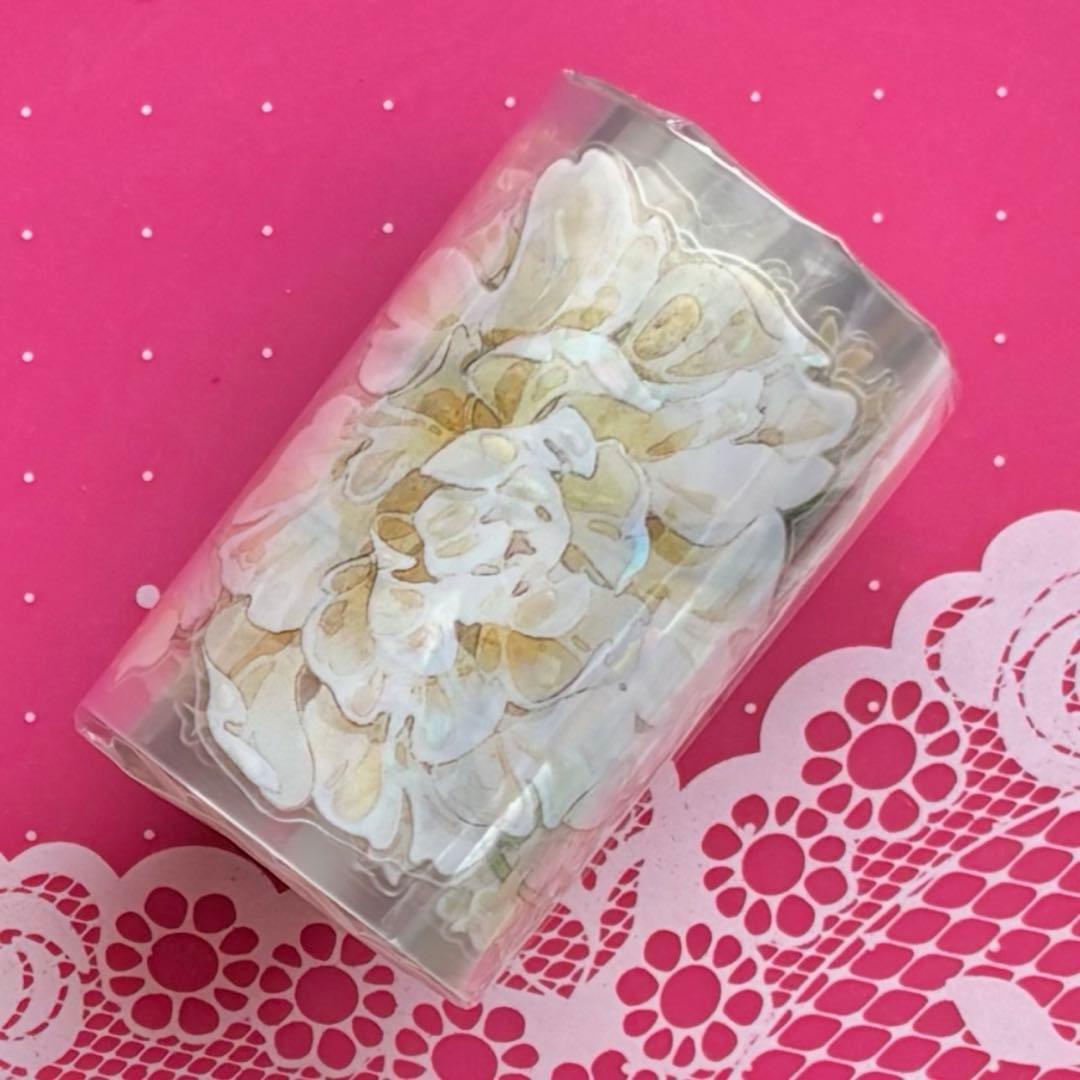 贝壳光 芍与双兰 ダイカット加工 6cm×5m 海外マスキングテープ