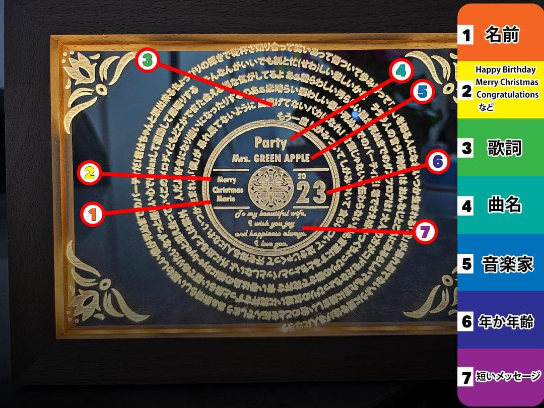 お好きな曲の歌詞を入れたパーソナライズされたLEDサイン。完璧なギフト。