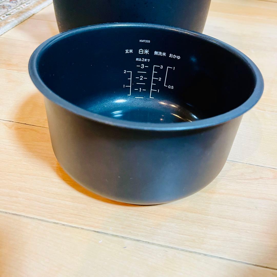 【極美品】バルミューダ BALMUDA K03A-BK 炊飯器 ブラック 3合