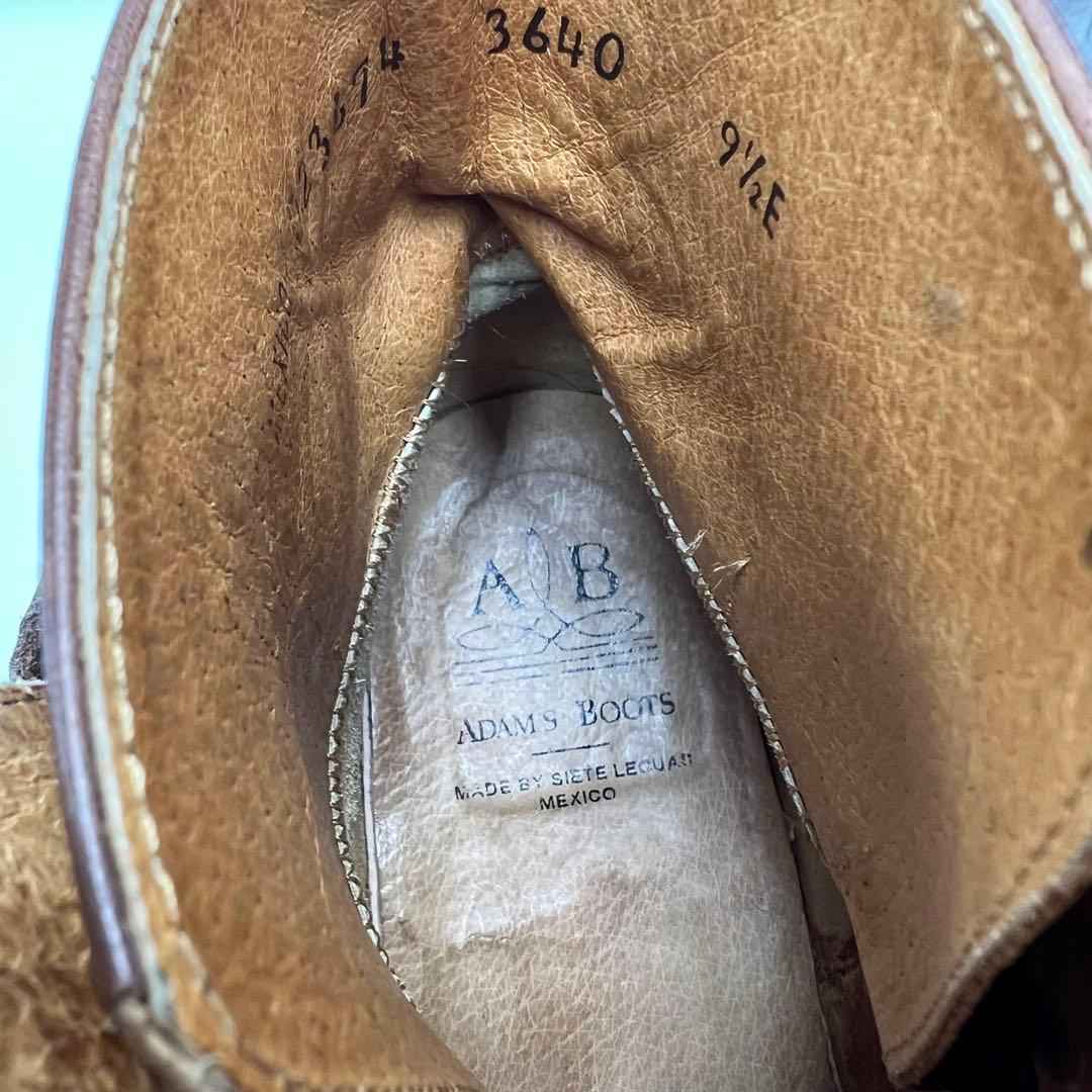 メキシコ製　アダムスブーツ　リングウエスタンブーツ　9ハーフ 27.5〜28