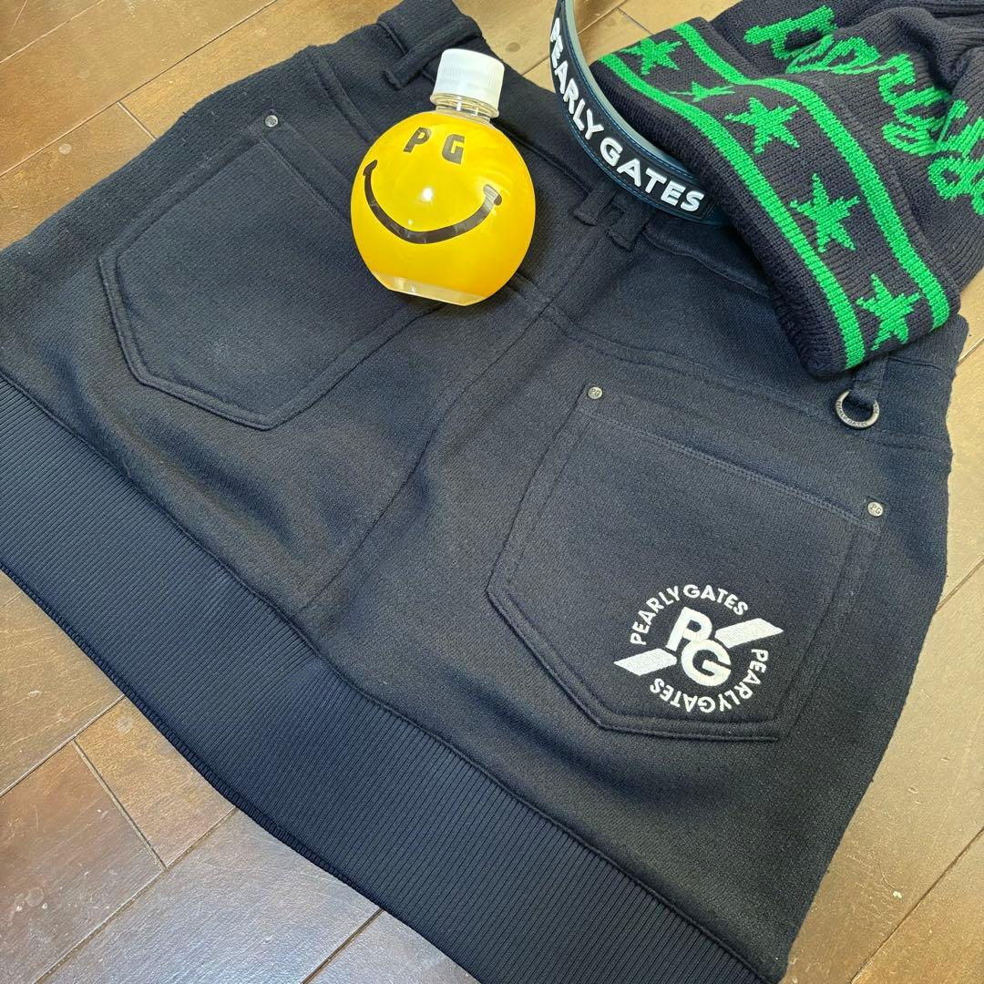 ★パーリーゲイツPEARLYGATESセーターフリーススカート新品未使用ネイビー