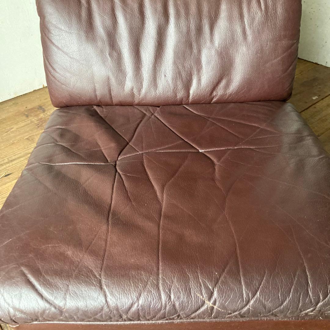 2脚セット 国産ヴィンテージ レザーソファ レトロ