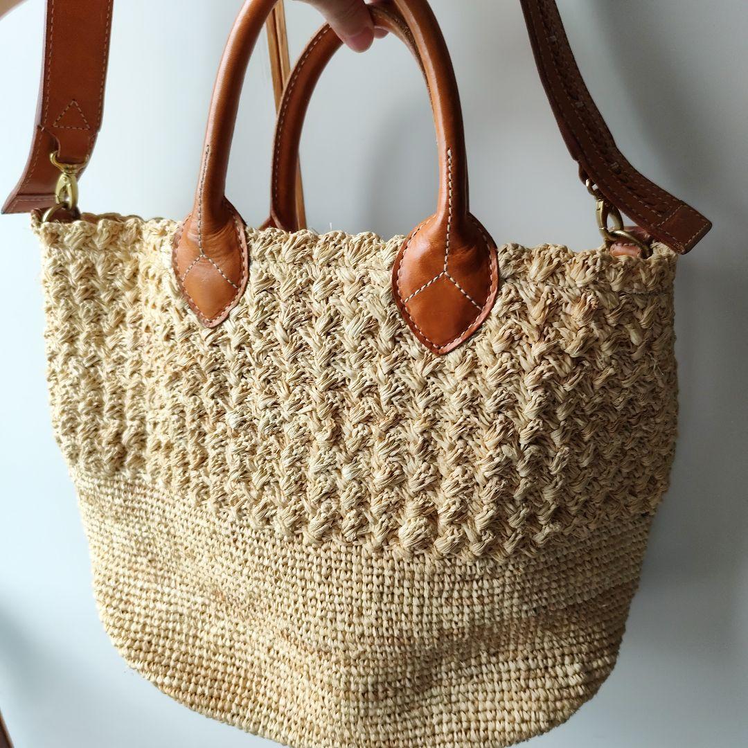 genten ゲンテン　カゴバッグ 2way ショルダーバッグ　レザー