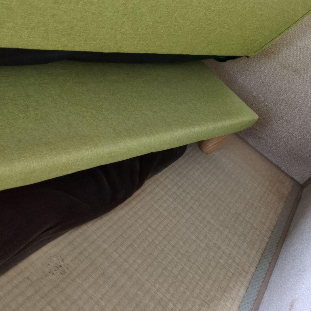 最終値下げ美品パッチワークソファベッド　リクライニング三人掛け　クッション付き☆