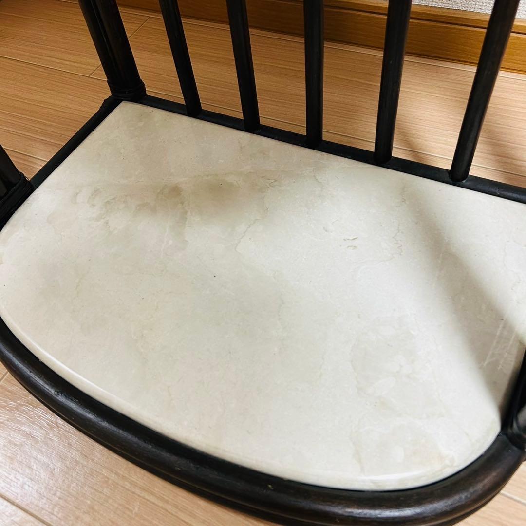 アンティーク調 ラタンフレーム 大理石風 3段ラック レトロ家具