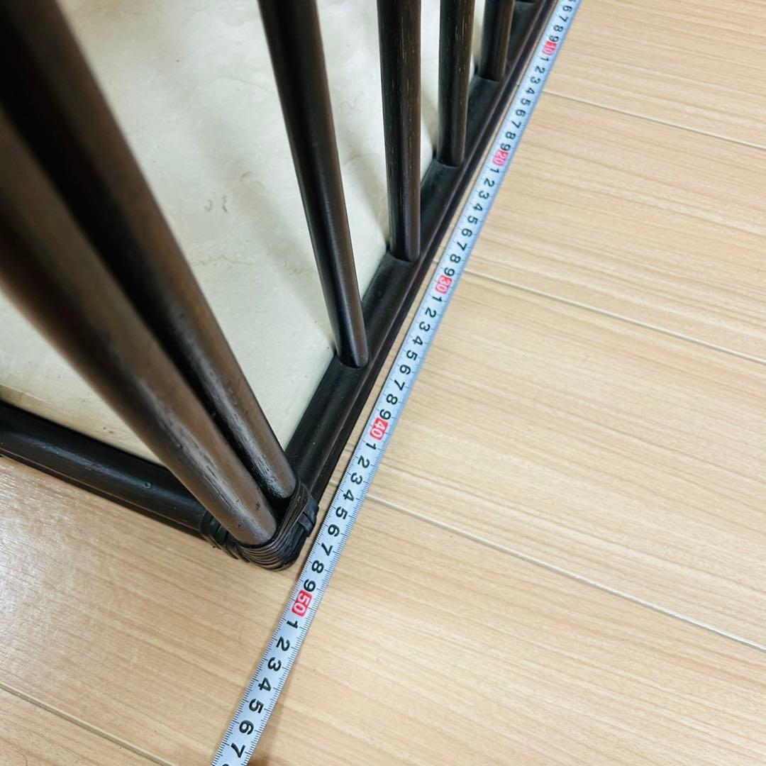 アンティーク調 ラタンフレーム 大理石風 3段ラック レトロ家具