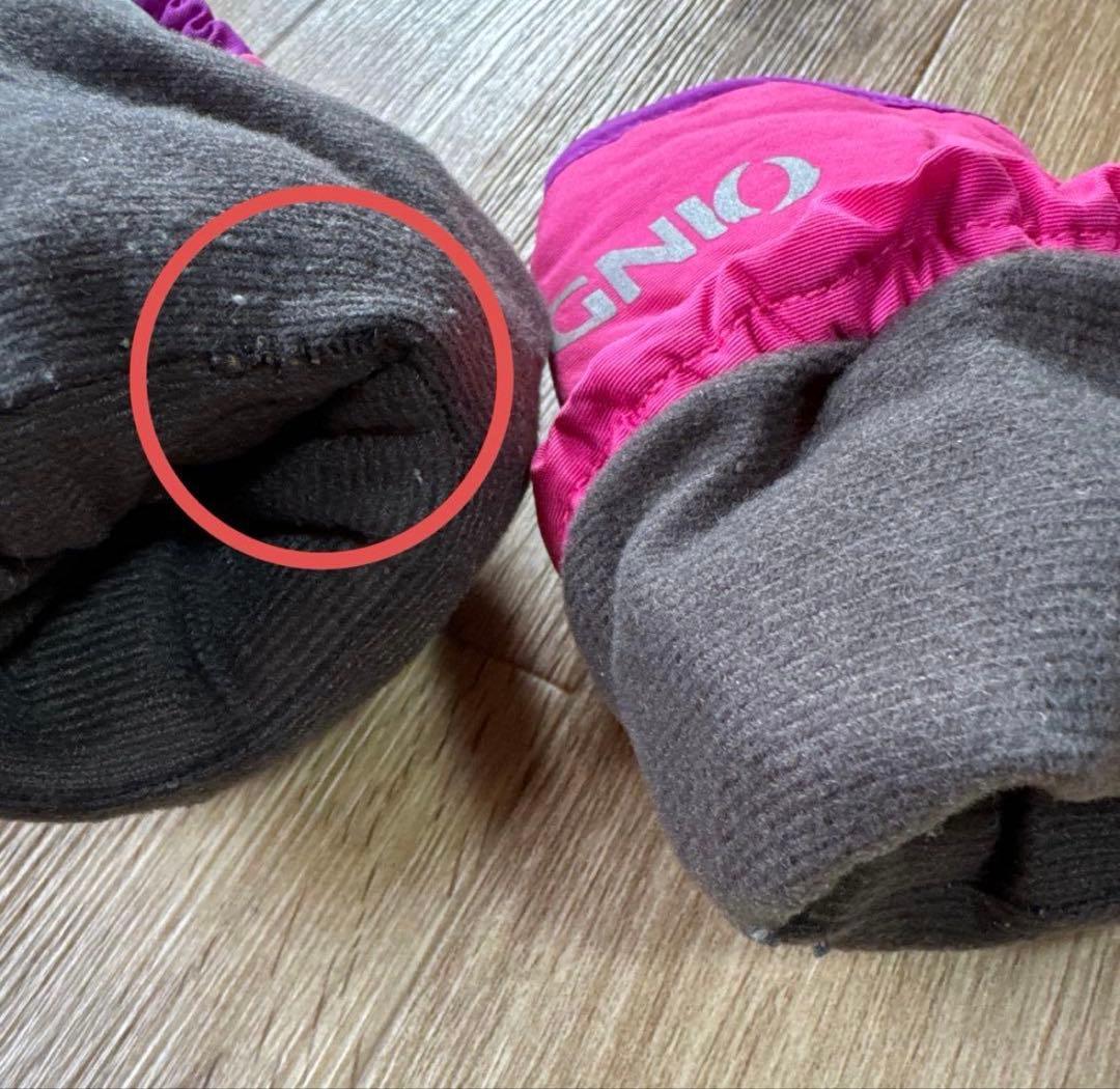 Columbia 子供用フード付きジャケット ピンク/オレンジ　手袋セット