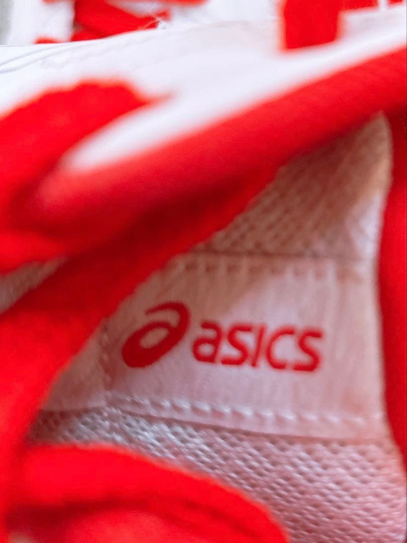 【美品】asics/バレーボールシューズ ホワイト/レッド/26.5/メンズ