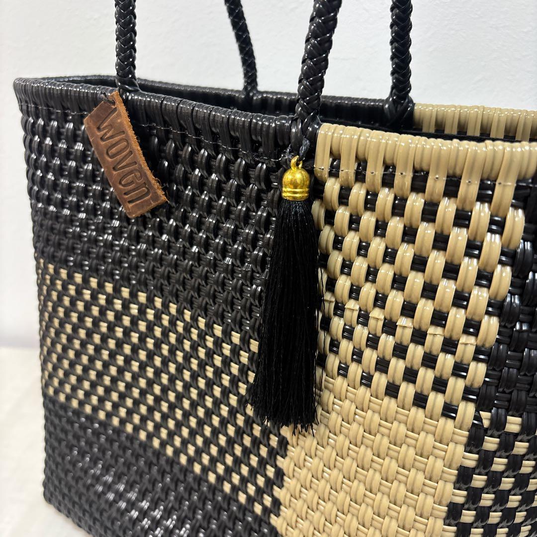 WOVEN ウーヴンエブリデイトートメルカドバッグ かごバック　ブラック