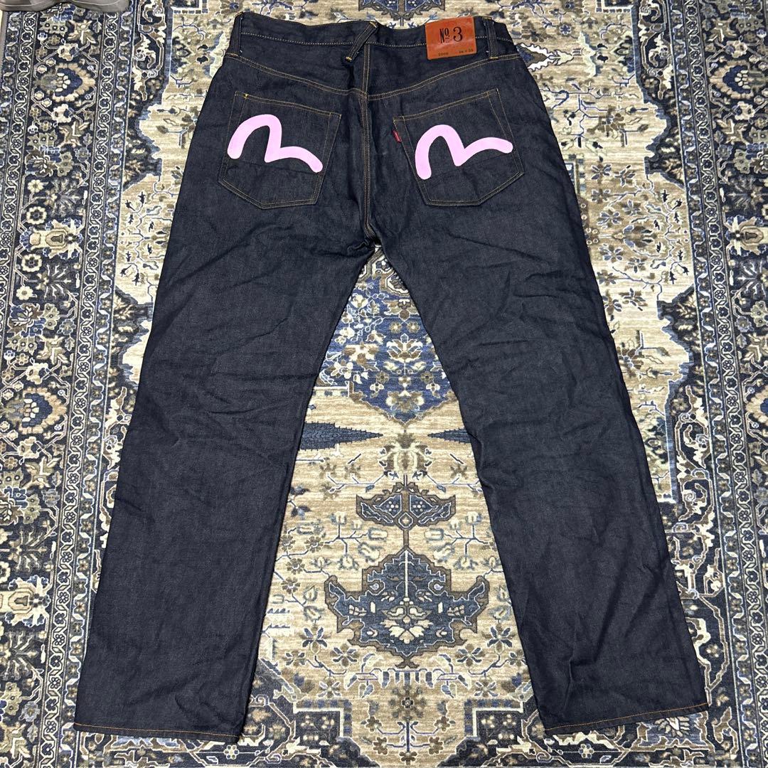 EVIS デニムパンツ ピンクカモメ 36x35 リジット