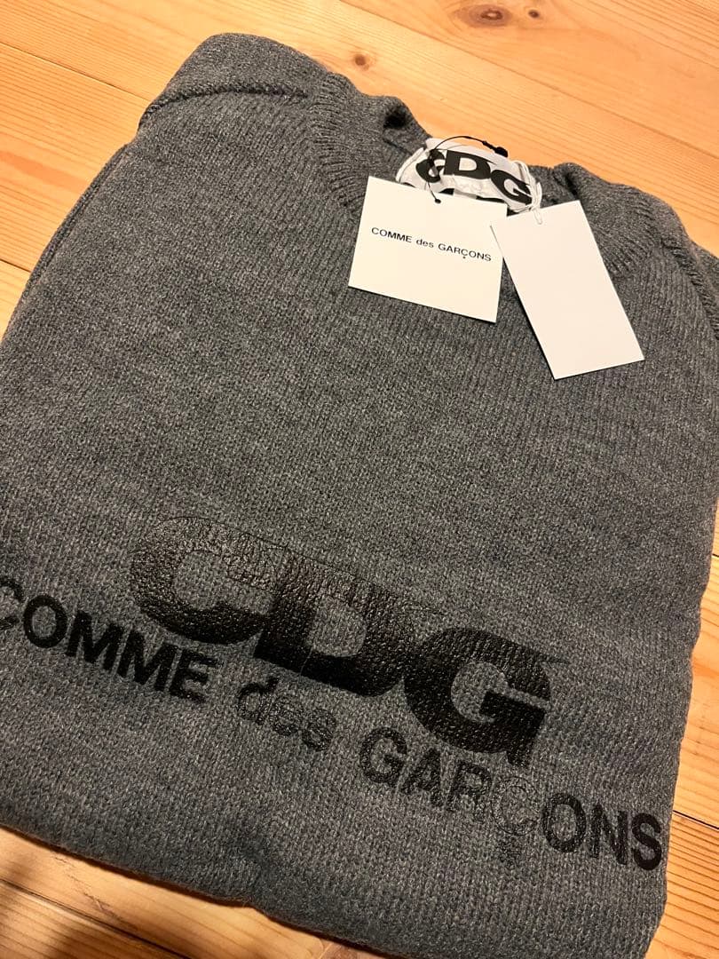 COMME des GARÇONS グレー クルーネックセーター XL