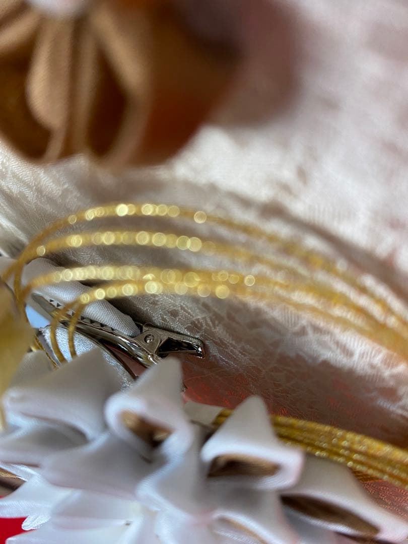 東京久月　かんざし付つまみ細工羽子板・壁掛け・間口約２４×奥行約１１×高約３３㎝