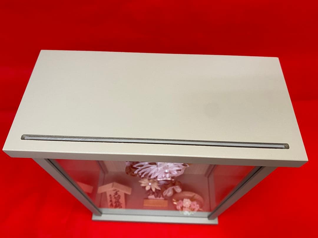 東京久月　かんざし付つまみ細工羽子板・壁掛け・間口約２４×奥行約１１×高約３３㎝