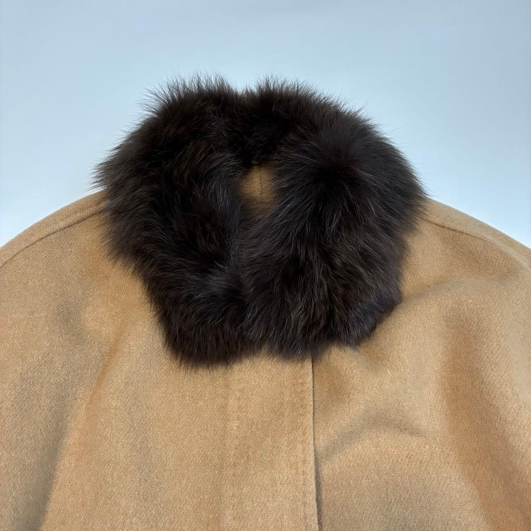 【美品】Ballsey カシミヤウール フォックスファー ポンチョ 高級 上質