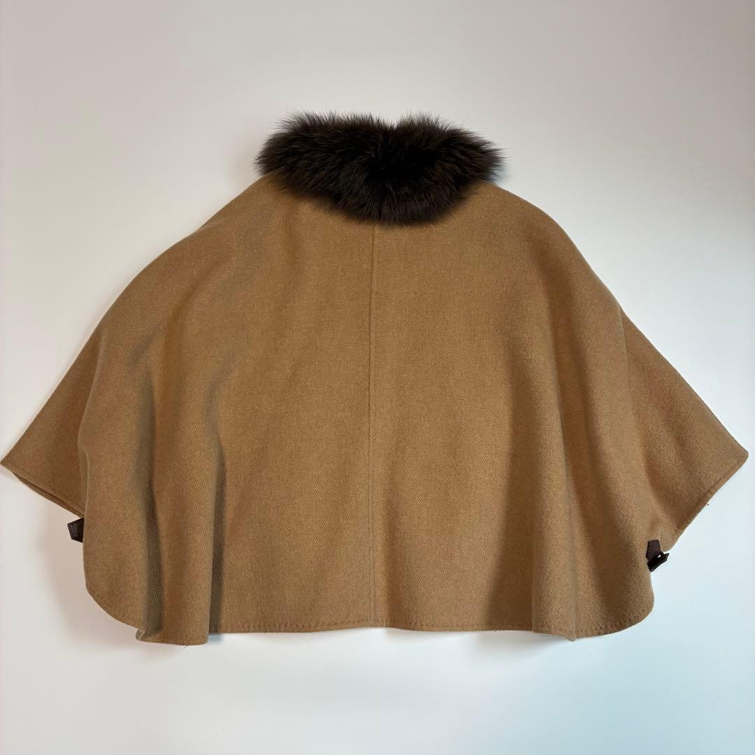 【美品】Ballsey カシミヤウール フォックスファー ポンチョ 高級 上質