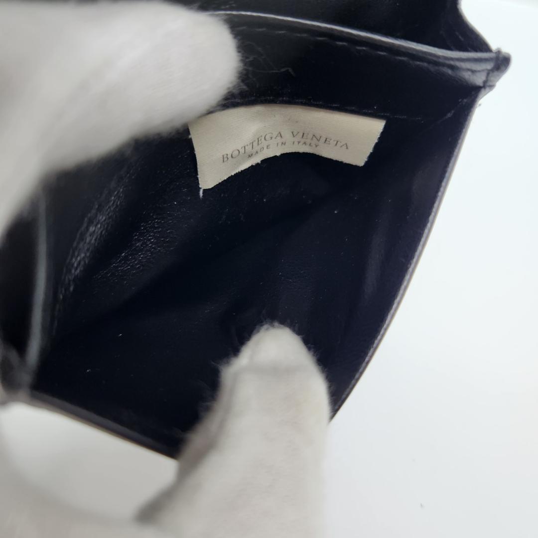 美品 ボッテガヴェネタ イントレチャート カードケース 名刺入 ブラック レザー