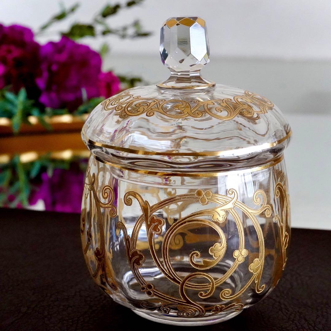 希少★24金彩★美品オールドサンルイ★クリュニー★ボンボニエール★蓋物★小物入れ