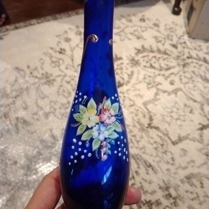 ★SALE★イタリア★T.MURANO GLASS★ガラス★手描き絵付★花瓶★