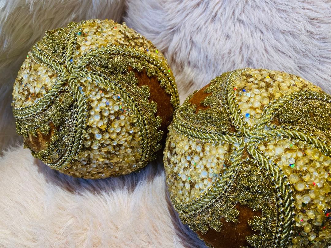 クリスマスオーナメント　ゴールド　ボール クリスマス用 2個セット