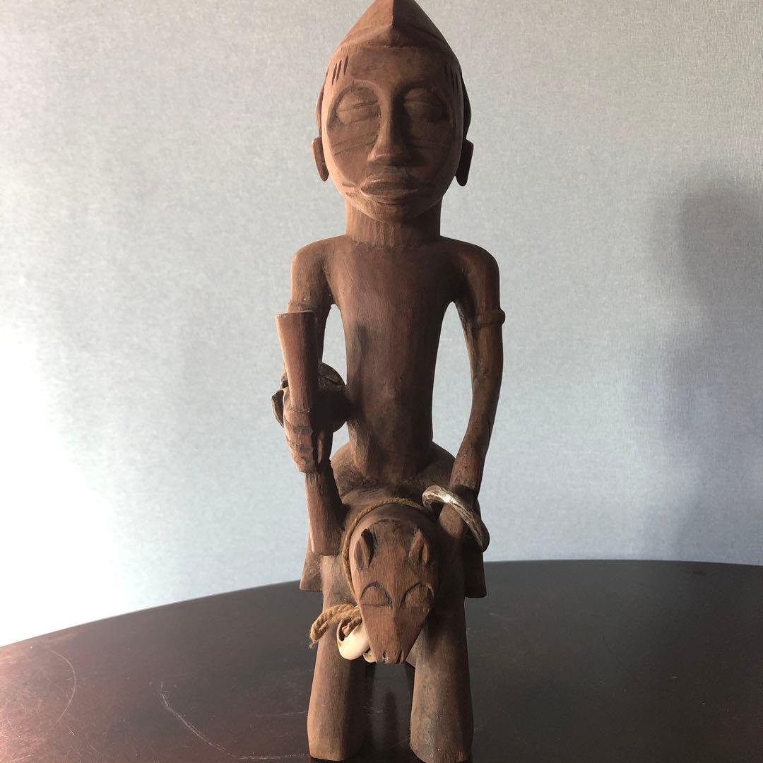 アフリカコートジボワール　バウレ族アンティーク木彫　彫像　アフリカ工芸品