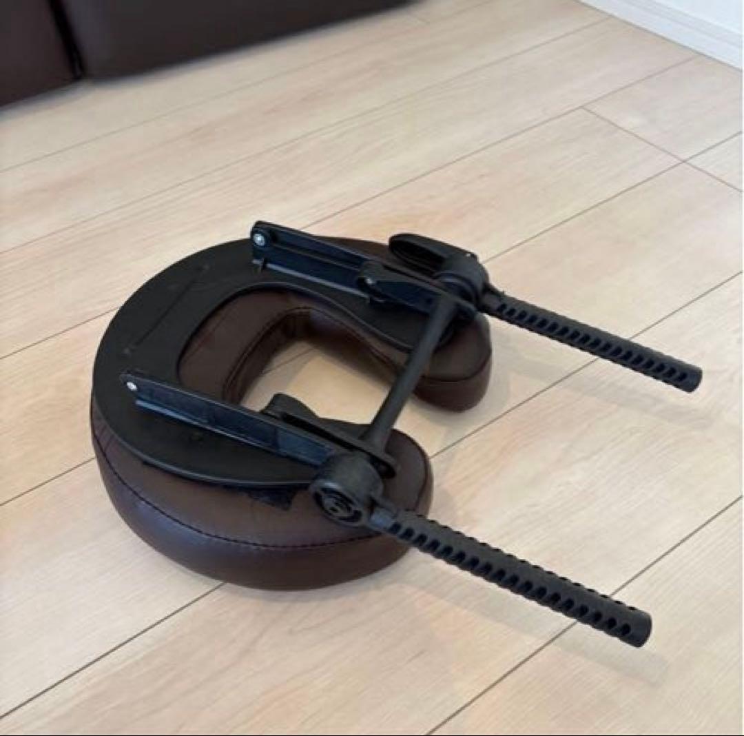 折りたたみ マッサージベッド 木製ダークブラウン スツール ブラウン丸椅子付き